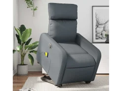Poltrona* Poltrona Confortável | Poltrona reclinável elevatória elétrica couro artificial cinza SHL633353 Cinzento