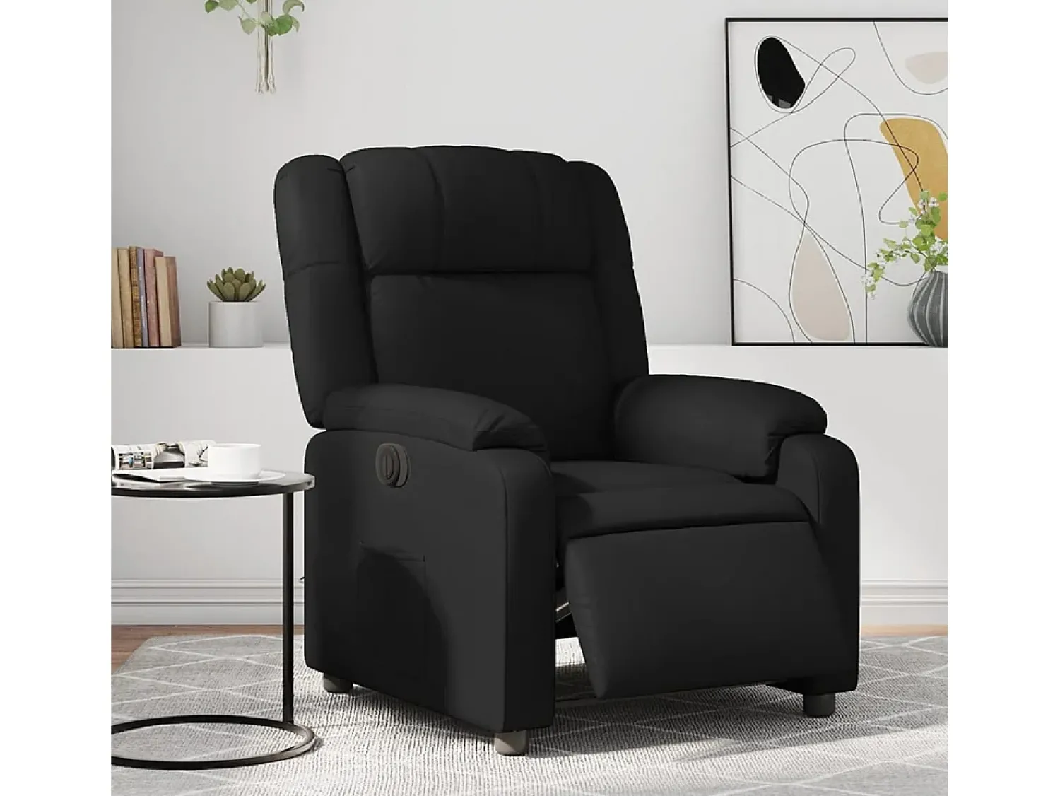 Online Poltrona Confortável | Poltrona reclinável elétrica couro artificial SHL107486 Preto