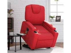 Poltrona* Poltrona Confortável | Poltrona reclinável elevatória elétrica couro artif. SHL339655 Vermelho
