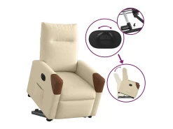 Poltrona| Poltrona Confortável | Poltrona reclinável elevatória elétrica tecido cor SHL770495 Creme
