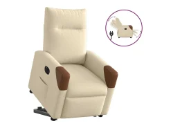 Poltrona| Poltrona Confortável | Poltrona reclinável elevatória elétrica tecido cor SHL770495 Creme