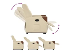 Poltrona| Poltrona Confortável | Poltrona reclinável elevatória elétrica tecido cor SHL770495 Creme