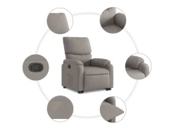 Sale Poltrona Confortável | Poltrona reclinável elevatória tecido cinzento-acastanhado SHL903324 Taupe