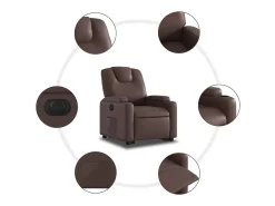 Poltrona| Poltrona Confortável | Poltrona reclinável elevatória elétrica couro artif. SHL571576 Castanho