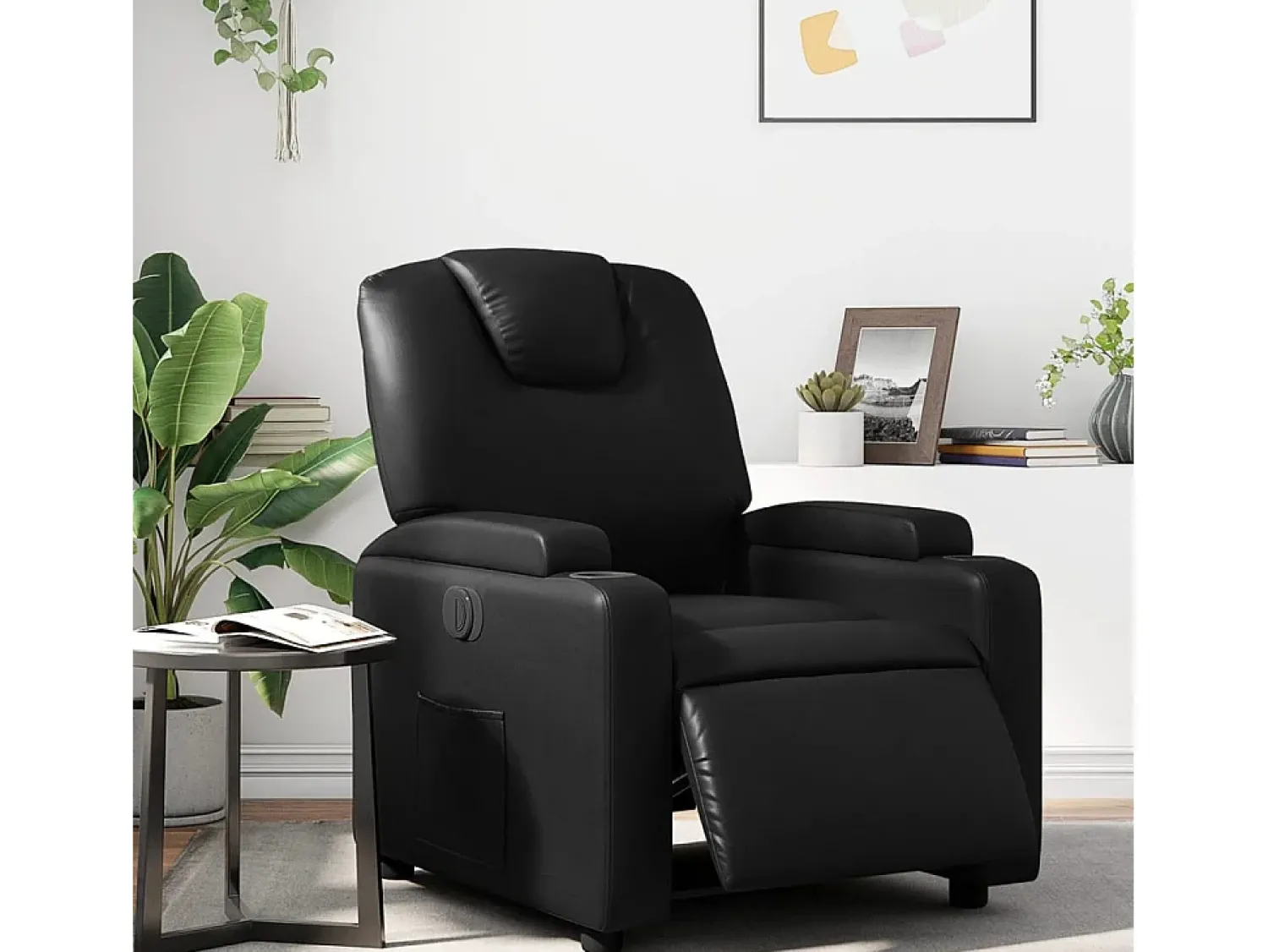 Poltrona Confortável | Poltrona reclinável elétrica couro artificial SHL303600^ Poltrona