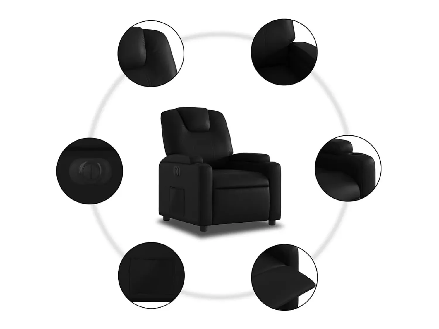 Poltrona Confortável | Poltrona reclinável elétrica couro artificial SHL303600^ Poltrona