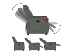 New Poltrona Confortável | Poltrona reclinável elétrica tecido cinzento-escuro SHL998565 Cinza antracite