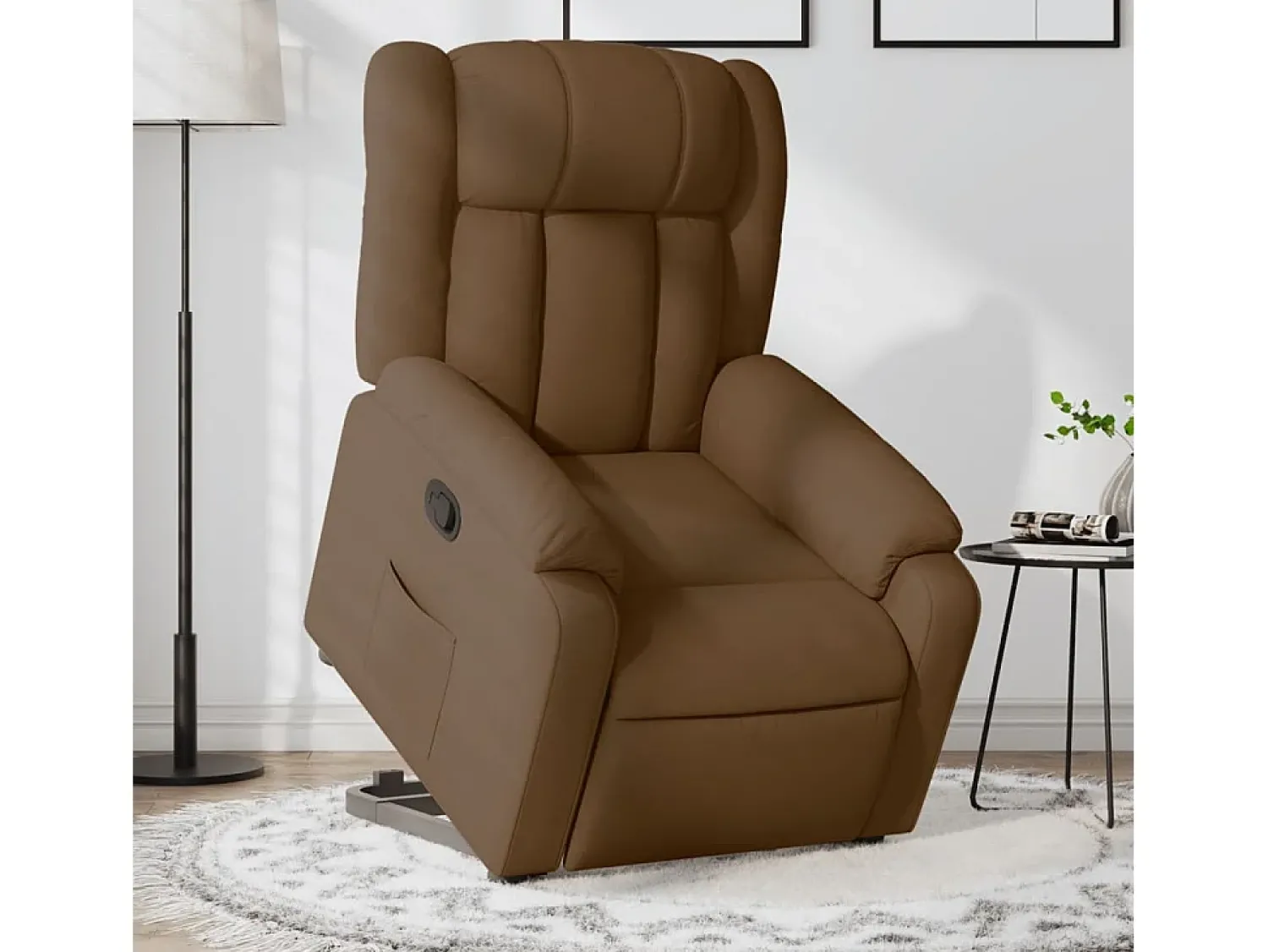 Poltrona* Poltrona Confortável | Poltrona reclinável elevatória tecido SHL122706 Castanho