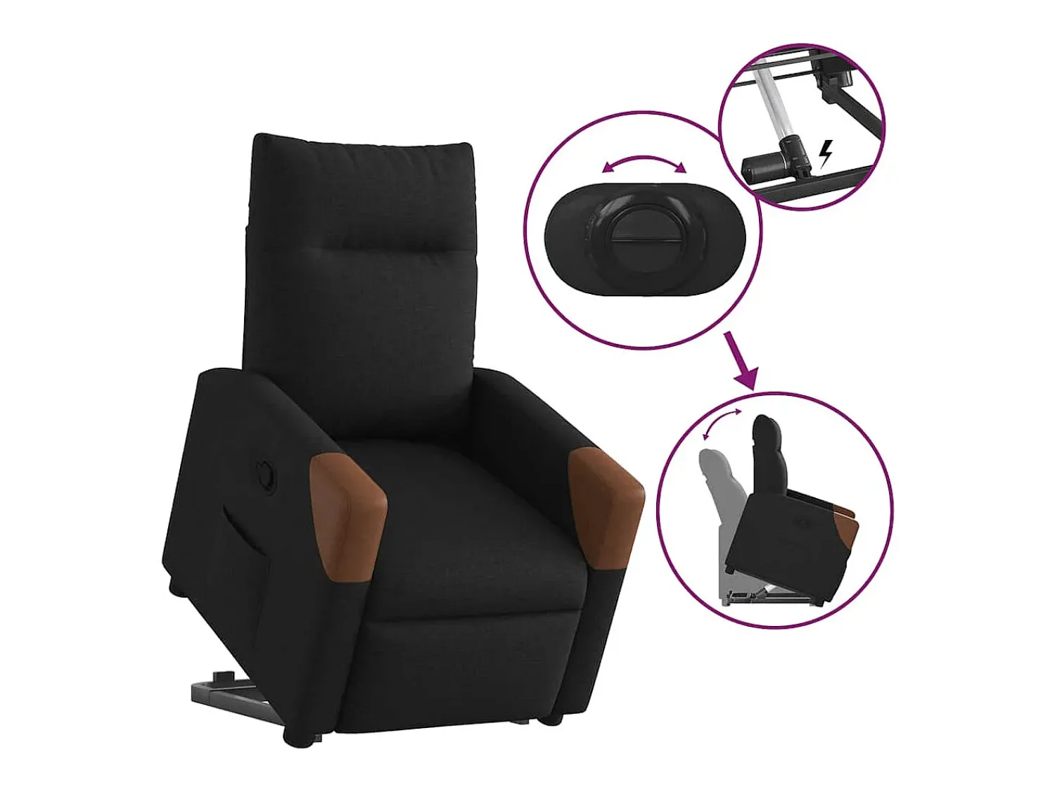 Poltrona Confortável | Poltrona reclinável elevatória tecido SHL310996^ Poltrona