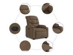 Discount Poltrona Confortável | Poltrona reclinável elevatória tecido SHL826111 Castanho