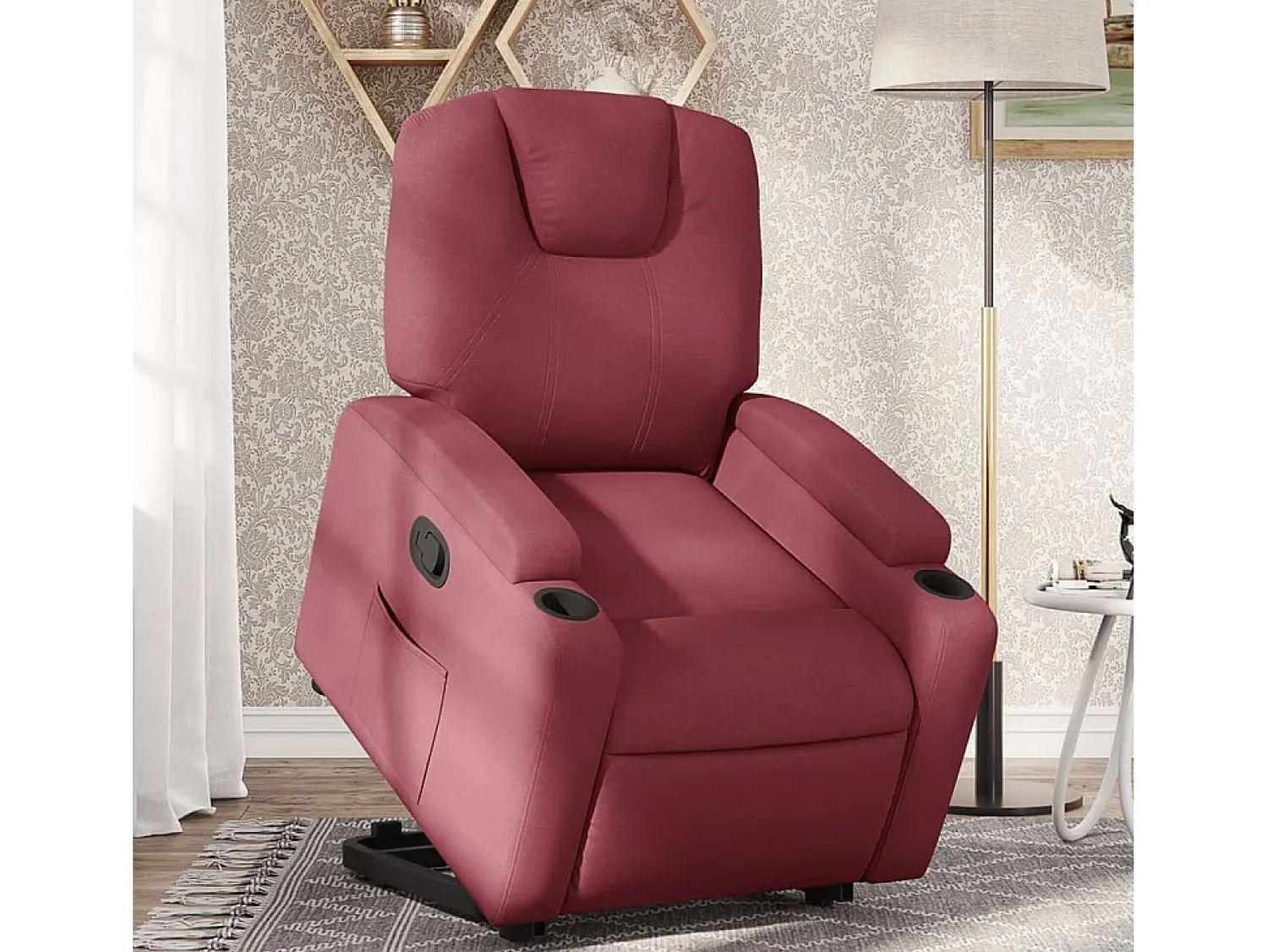 Poltrona* Poltrona Confortável | Poltrona reclinável elevatória tecido tinto SHL964713 Vermelho