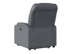 New Poltrona Confortável | Poltrona reclinável elevatória elétrica couro artif. SHL700351 Cinzento
