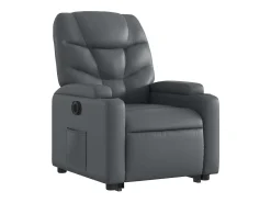 New Poltrona Confortável | Poltrona reclinável elevatória elétrica couro artif. SHL700351 Cinzento
