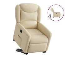 Poltrona* Poltrona Confortável | Poltrona reclinável elevatória elétrica tecido cor SHL23717 Creme