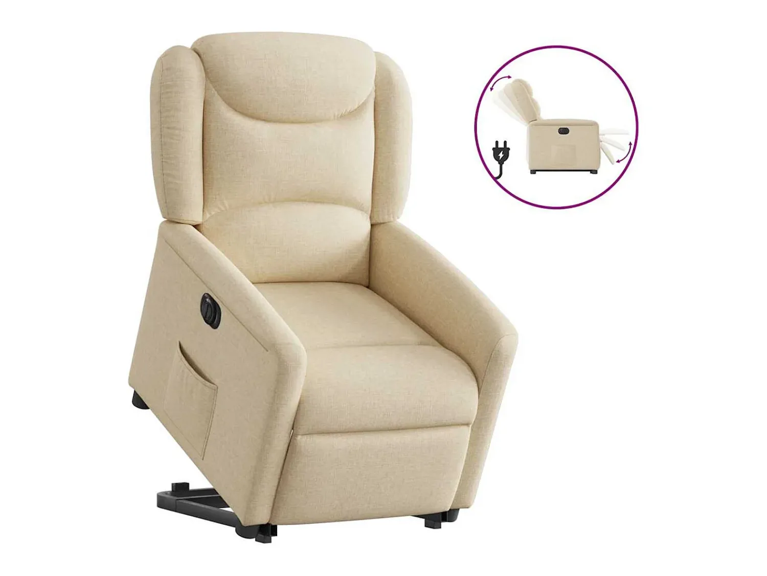 Poltrona* Poltrona Confortável | Poltrona reclinável elevatória elétrica tecido cor SHL23717 Creme