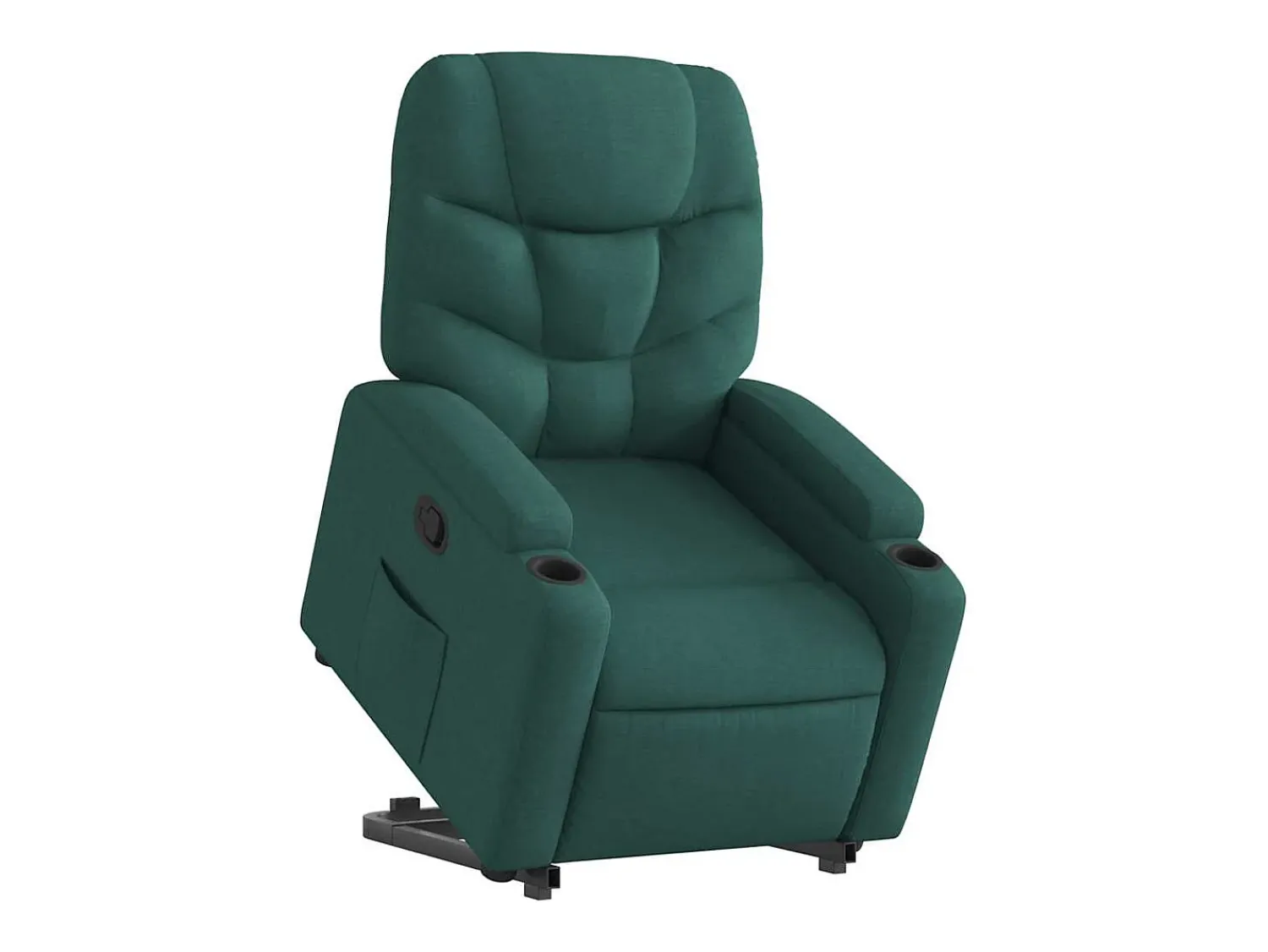 Poltrona Confortável | Poltrona reclinável elevatória tecido verde-escuro SHL11395^ Poltrona