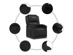 Poltrona Confortável | Poltrona reclinável em couro sintético SHL58318 Preto