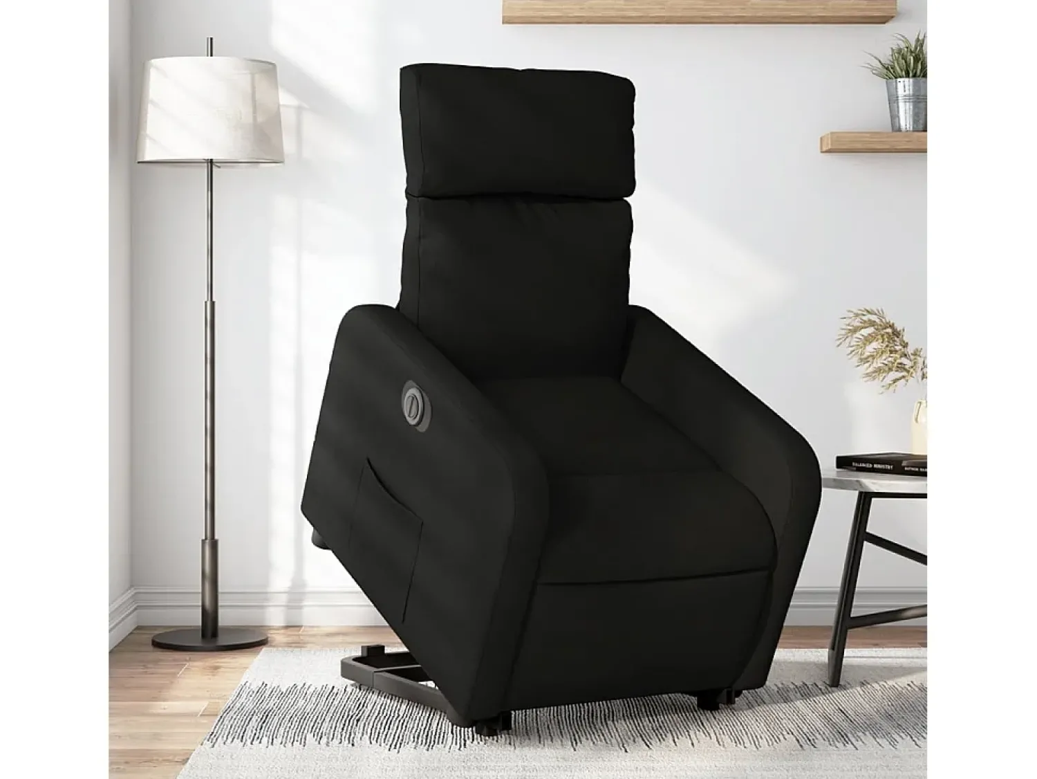 Poltrona| Poltrona Confortável | Poltrona reclinável elevatória elétrica tecido SHL312905 Preto