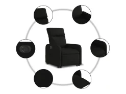 Poltrona| Poltrona Confortável | Poltrona reclinável elevatória elétrica tecido SHL312905 Preto