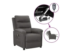 Poltrona* Poltrona Confortável | Poltrona reclinável elétrica tecido cinzento-escuro SHL769374 Cinza antracite