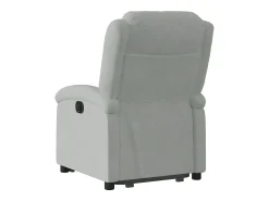 Clearance Poltrona Confortável | Poltrona reclinável elevatória veludo cinza-claro SHL49211 Cinzento