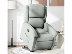 Clearance Poltrona Confortável | Poltrona reclinável elevatória veludo cinza-claro SHL49211 Cinzento
