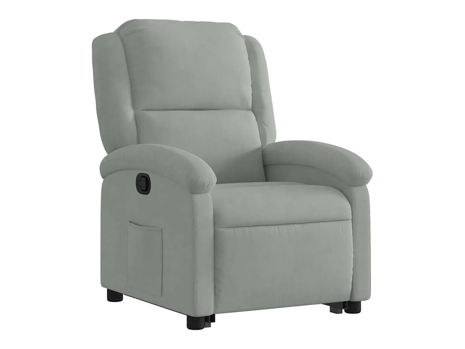 Clearance Poltrona Confortável | Poltrona reclinável elevatória veludo cinza-claro SHL49211 Cinzento
