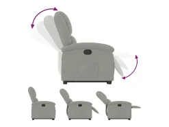 Clearance Poltrona Confortável | Poltrona reclinável elevatória veludo cinza-claro SHL49211 Cinzento