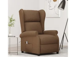 Poltrona* Poltrona Confortável | Poltrona reclinável elétrica tecido cor SHL24443 Castanho