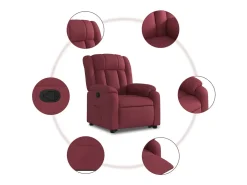 Poltrona| Poltrona Confortável | Poltrona reclinável elevatória tecido tinto SHL744229 Vermelho