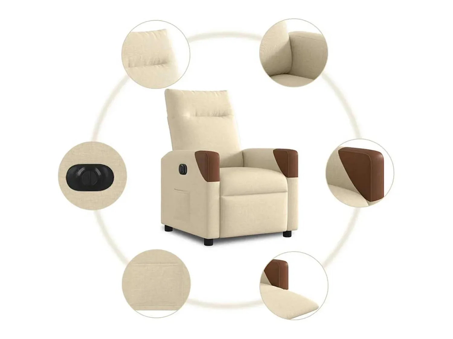 Poltrona Confortável | Poltrona reclinável elétrica tecido cor SHL758583^ Poltrona