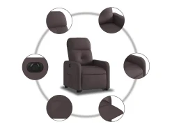 Clearance Poltrona Confortável | Poltrona reclinável elevatória elétrica tecido -escuro SHL986511 Castanho