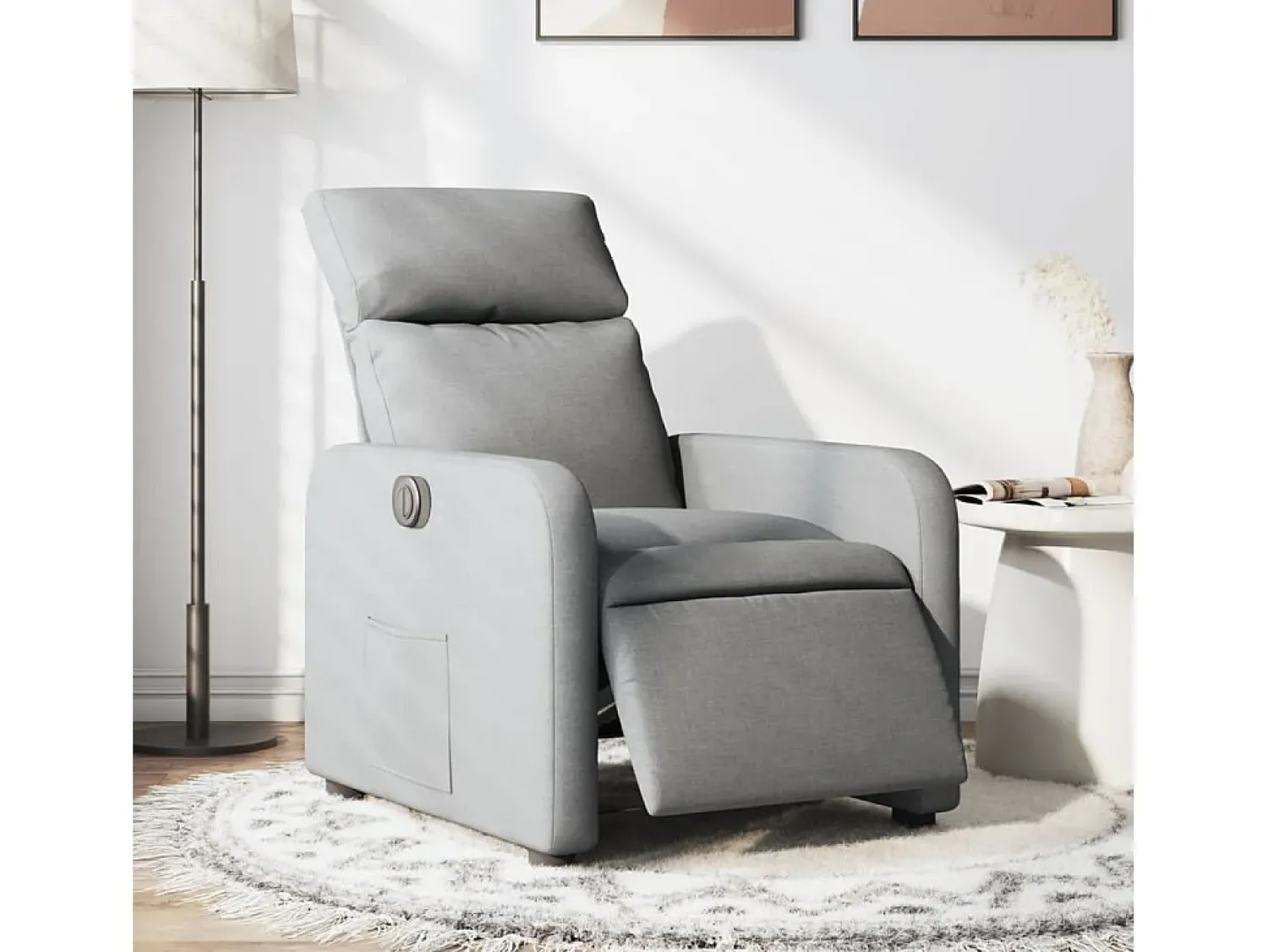 Poltrona* Poltrona Confortável | Poltrona reclinável elétrica tecido -claro SHL105739 Cinzento