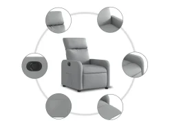 Poltrona* Poltrona Confortável | Poltrona reclinável elétrica tecido -claro SHL105739 Cinzento