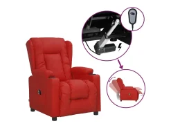 Poltrona* Poltrona Confortável | Poltrona reclinável elétrica couro artificial tinto SHL362615 Vermelho