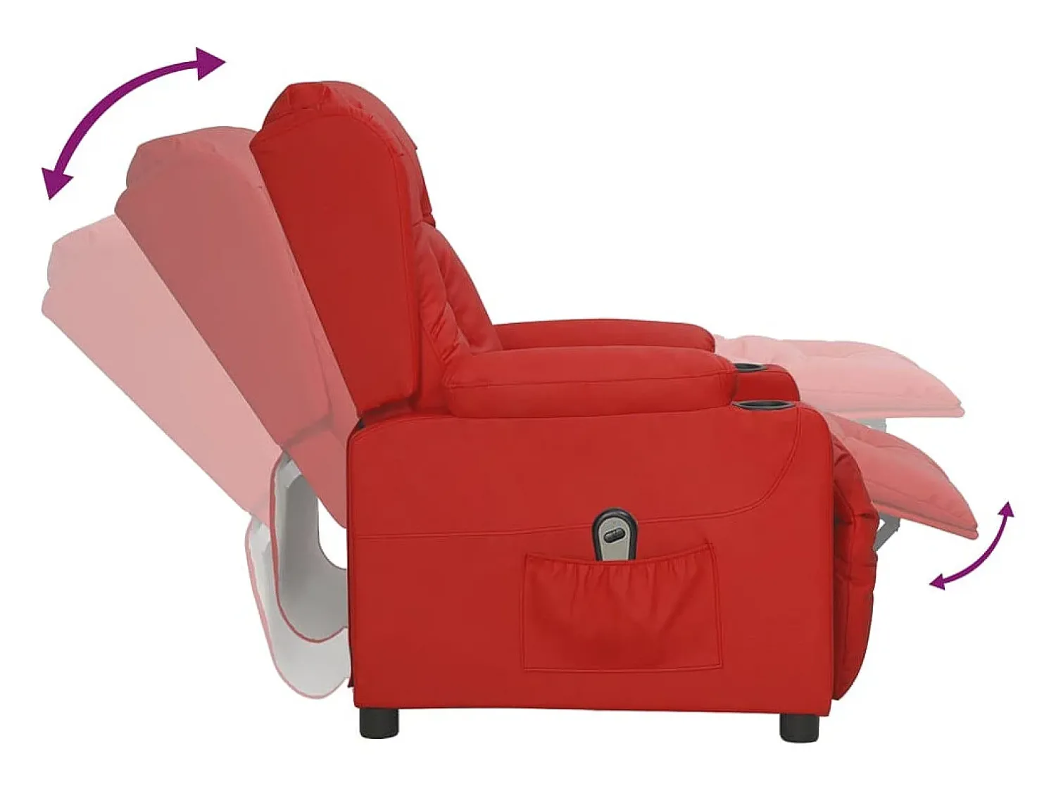 Poltrona* Poltrona Confortável | Poltrona reclinável elétrica couro artificial tinto SHL362615 Vermelho