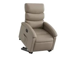 Poltrona| Poltrona Confortável | Poltrona reclinável elevatória elétrica couro artif. cappuccino SHL154814 Castanho
