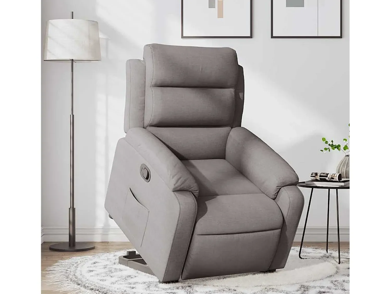 Poltrona| Poltrona Confortável | Poltrona reclinável elevatória tecido cinzento-acastanhado SHL131426 Taupe