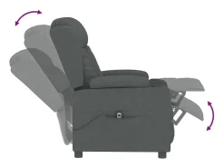 Poltrona Confortável | Poltrona reclinável elétrica tecido cinzento-escuro SHL661821^ Poltrona