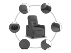 Poltrona* Poltrona Confortável | Poltrona reclinável elevatória elétrica tecido cinzento-escuro SHL914728 Cinza antracite