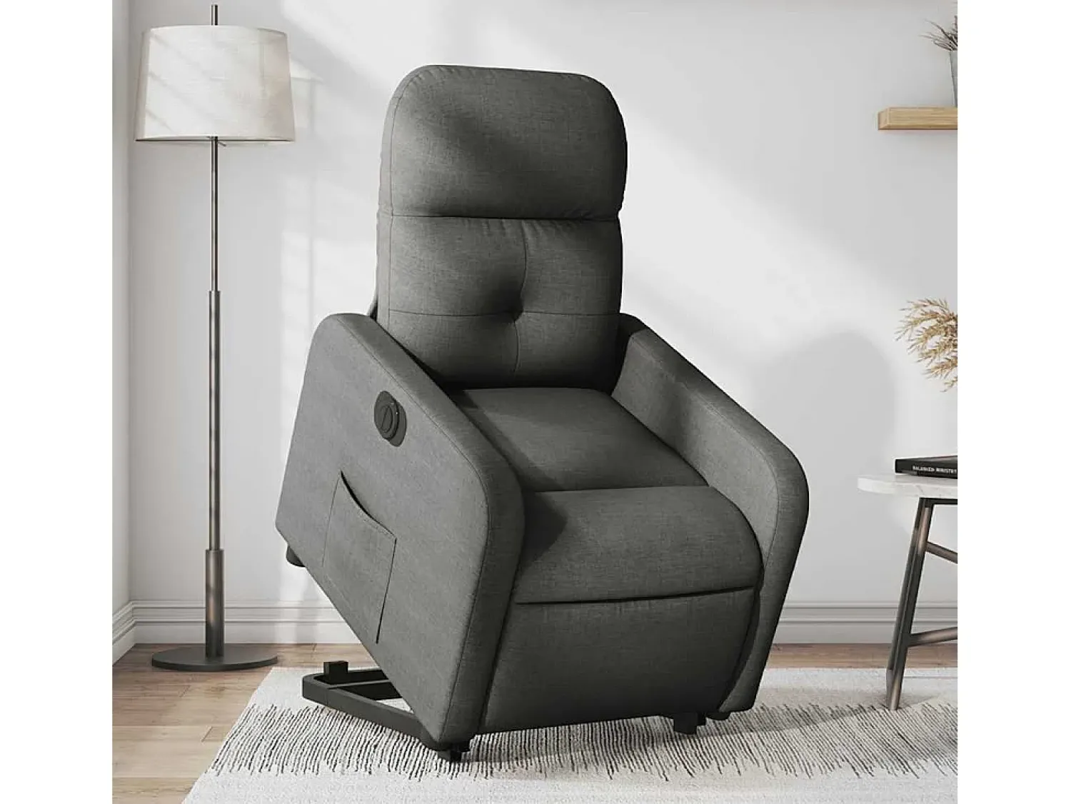 Poltrona* Poltrona Confortável | Poltrona reclinável elevatória elétrica tecido cinzento-escuro SHL914728 Cinza antracite