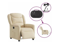 Poltrona* Poltrona Confortável | Poltrona reclinável elétrica tecido cor SHL550521 Creme