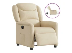 Poltrona* Poltrona Confortável | Poltrona reclinável elétrica tecido cor SHL550521 Creme