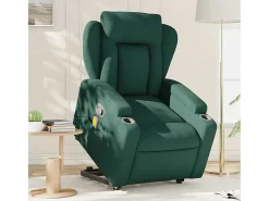 Poltrona* Poltrona Confortável | Poltrona reclinável elevatória de massagens tecido verde-escuro SHL919554 Verde pinho