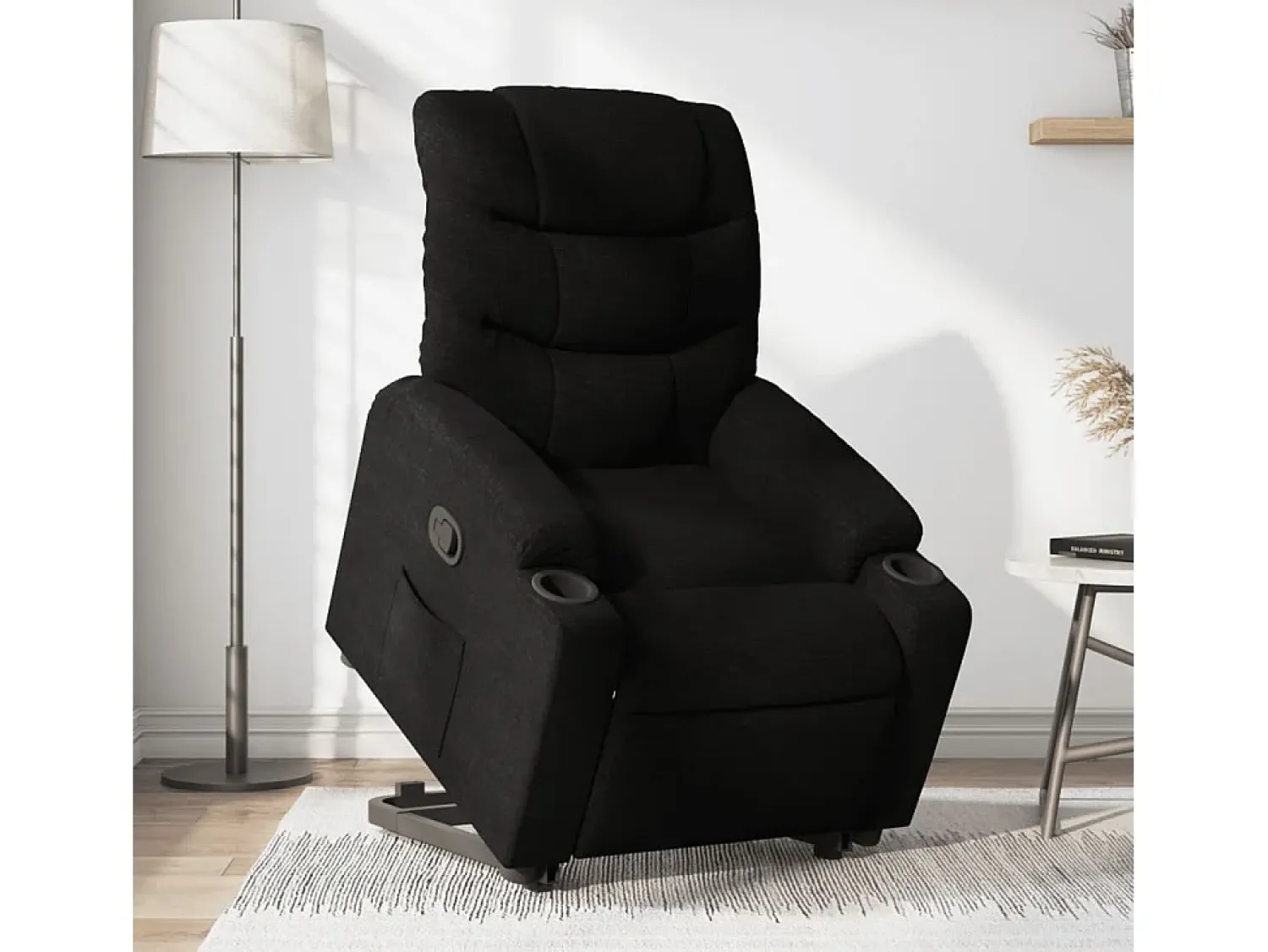 Clearance Poltrona Confortável | Poltrona reclinável elevatória tecido SHL307802 Preto