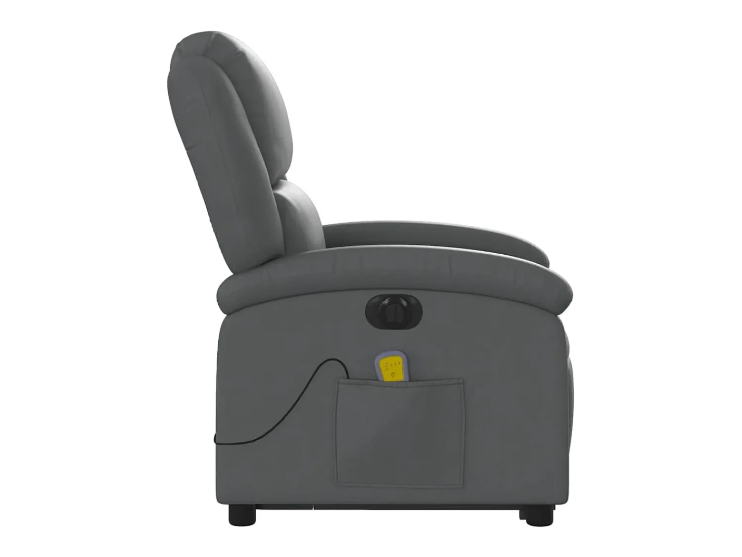 Poltrona Confortável | Poltrona reclinável elevatória elétrica couro artificial cinza SHL621223 Cinzento