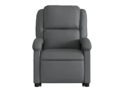 Poltrona Confortável | Poltrona reclinável elevatória elétrica couro artificial cinza SHL621223 Cinzento