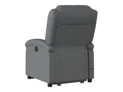 Poltrona Confortável | Poltrona reclinável elevatória elétrica couro artificial cinza SHL621223 Cinzento