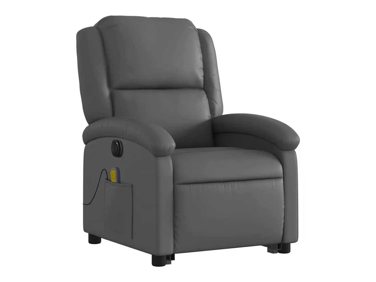 Poltrona Confortável | Poltrona reclinável elevatória elétrica couro artificial cinza SHL621223 Cinzento
