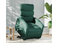 Clearance Poltrona Confortável | Poltrona reclinável elevatória tecido verde-escuro SHL107117 Verde pinho